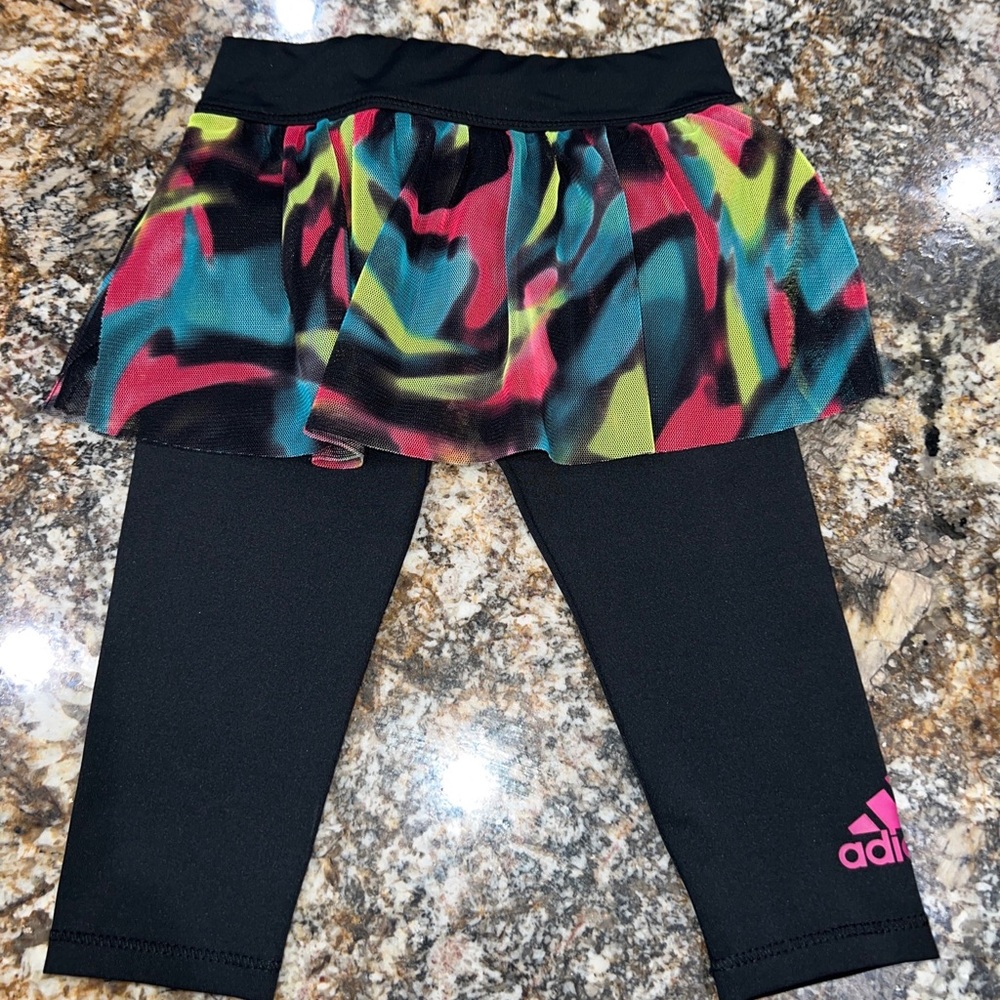Adidas one Piece Toddlers/Kids Infant black Skirt Leggings Set Size 9M